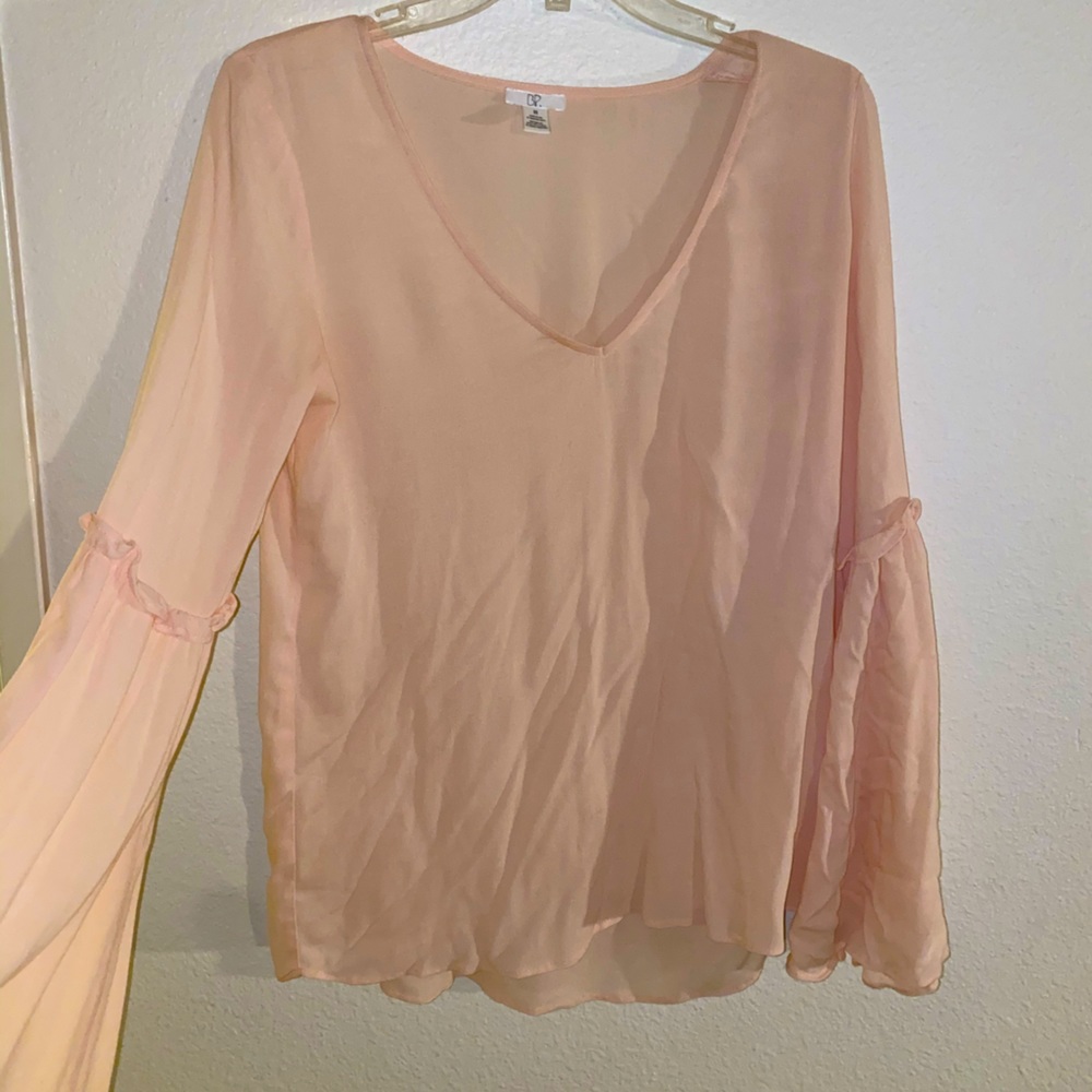 Blush bell sleeved top